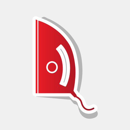 Iron sign. Vector. New year reddish icon with outside stroke and gray shadow on light gray background.のイラスト素材