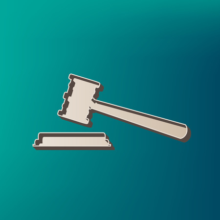 Justice hammer sign. Vector. Icon printed at 3d on sea color background.のイラスト素材