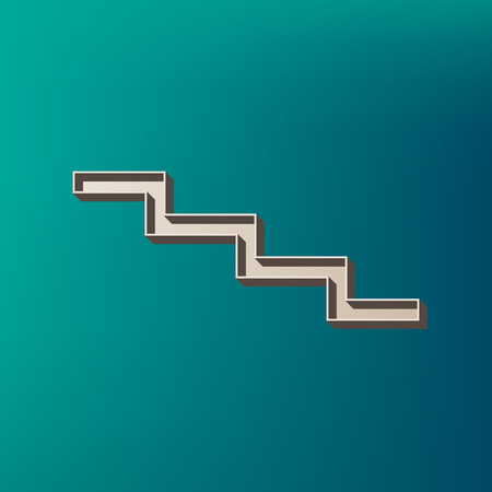 Stair down sign. Vector. Icon printed at 3d on sea color background.のイラスト素材