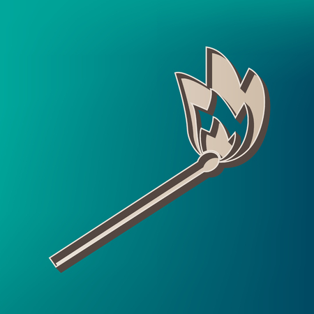 Match sign illustration. Vector. Icon printed at 3d on sea color background.のイラスト素材