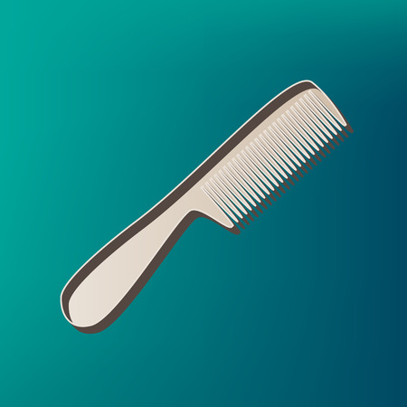Comb simple sign. Vector. Icon printed at 3d on sea color background.のイラスト素材
