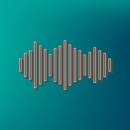 Sound waves icon. Vector. Icon printed at 3d on sea color background.のイラスト素材