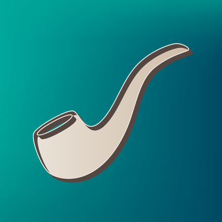 Smoke pipe sign. Vector. Icon printed at 3d on sea color background.のイラスト素材
