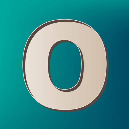 Letter O sign design template element. Vector. Icon printed at 3d on sea color background.のイラスト素材