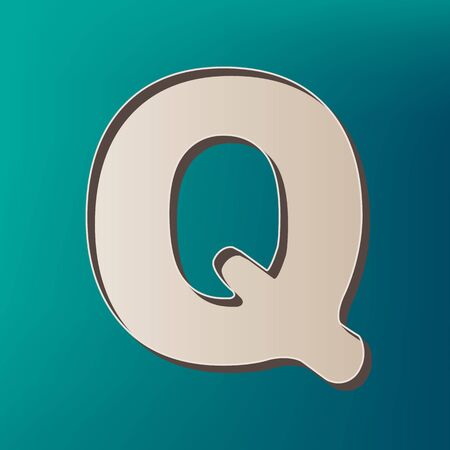 Letter Q sign design template element. Vector. Icon printed at 3d on sea color background.のイラスト素材