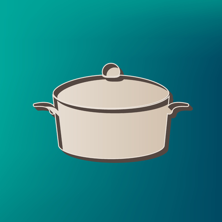 Pan sign. Vector. Icon printed at 3d on sea color background.のイラスト素材