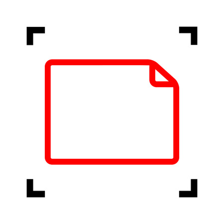 Horisontal document sign illustration. Vector. Red icon inside black focus corners on white background. Isolated.のイラスト素材