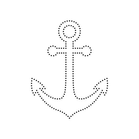 Alarm clock sign. Vector. Black dotted icon on white background. Isolated.のイラスト素材
