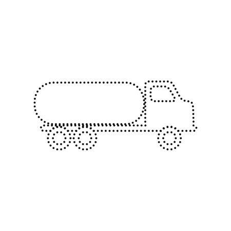 Car transports sign. Vector. Black dotted icon on white background. Isolated.のイラスト素材