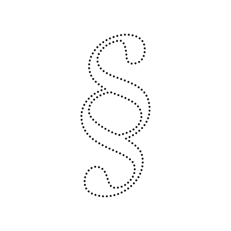Paragraph sign illustration. Vector. Black dotted icon on white background. Isolated.のイラスト素材