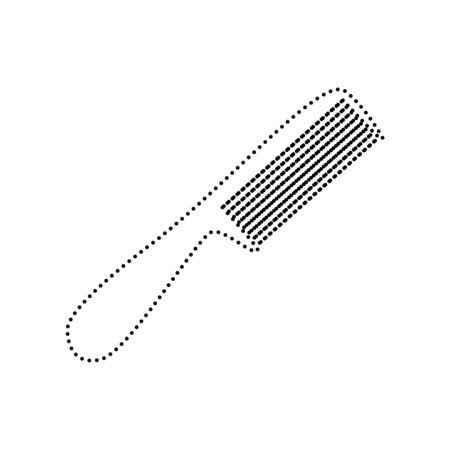 Comb simple sign. Vector. Black dotted icon on white background. Isolated.のイラスト素材