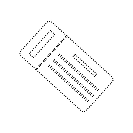 Ticket simple sign. Vector. Black dotted icon on white background. Isolated.のイラスト素材