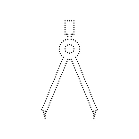 Divider simple sign. Vector. Black dotted icon on white background. Isolated.のイラスト素材