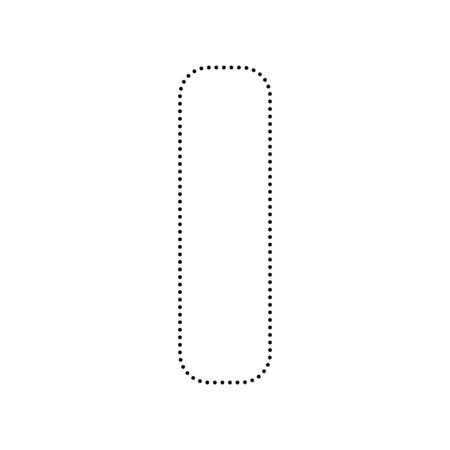 Letter I sign design template element. Vector. Black dotted iconのイラスト素材