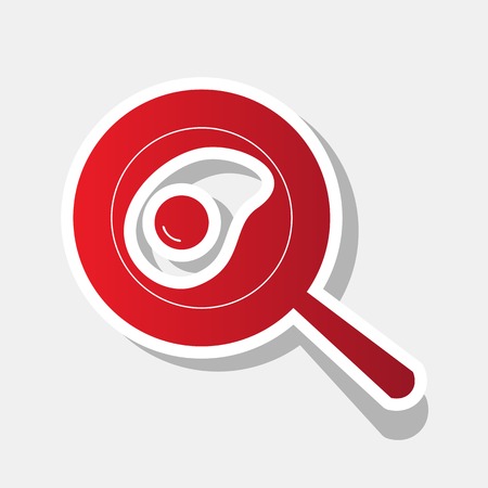 omelette icon vector, solid illustration, pictogram isolated on gray. Vector. New year reddish icon with outside stroke and gray shadow on light gray background.のイラスト素材