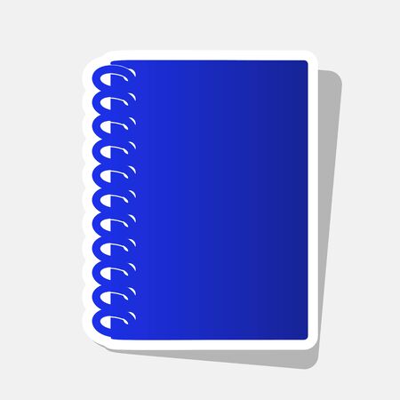 Notebook simple sign. Vector. New year bluish icon with outside stroke and gray shadow on light gray background.のイラスト素材