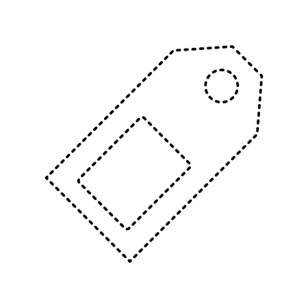Price tag sign. Vector. Black dashed icon on white background. Isolated.のイラスト素材