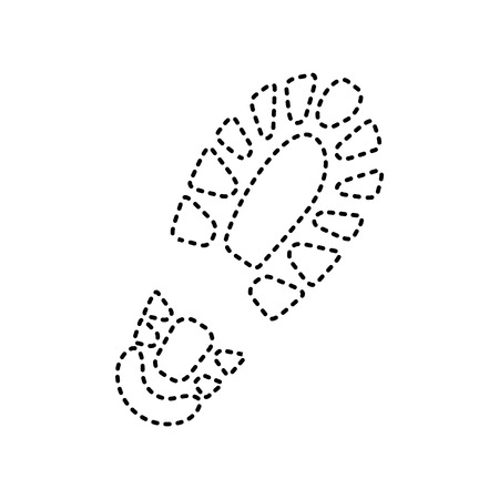 Footprint boot sign. Vector. Black dashed icon on white background. Isolated.のイラスト素材