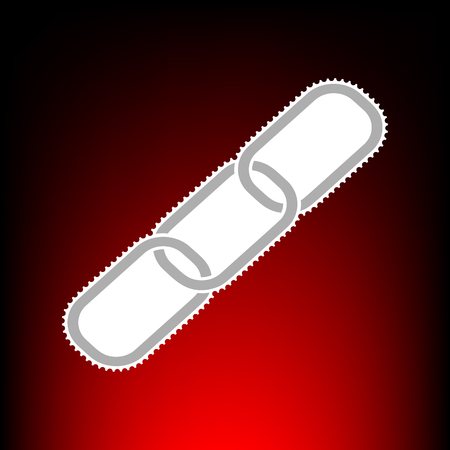 Link sign illustration. Postage stam or old photo style on red-black gradient background.のイラスト素材