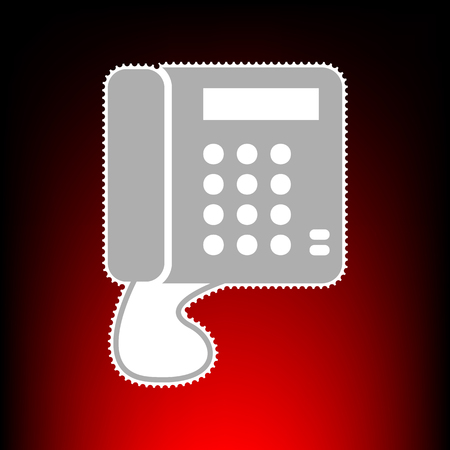 Communication or phone sign. Postage stam or old photo style on red-black gradient background.のイラスト素材