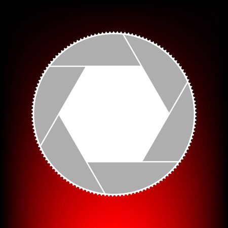 Photo sign illustration. Postage stam or old photo style on red-black gradient background.