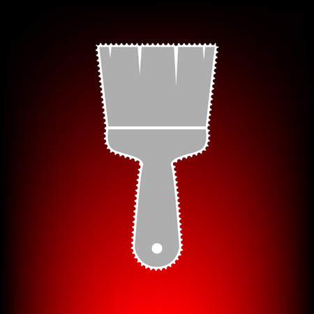 Brush sign illustration. Postage stamp or old photo style on red-black gradient background.のイラスト素材