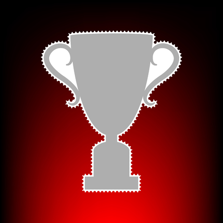 Champions Cup sign. Postage stamp or old photo style on red-black gradient background.のイラスト素材