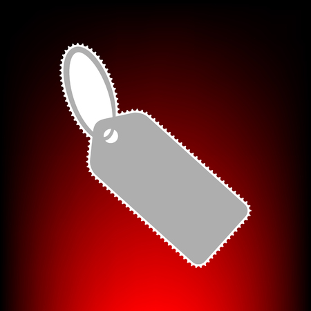 Tag sign illustration. Postage stamp or old photo style on red-black gradient background.のイラスト素材