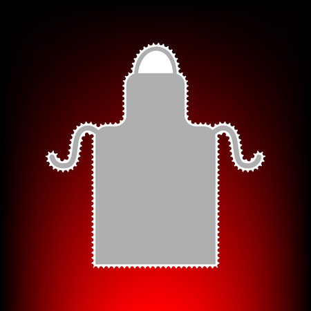 Apron simple sign. Postage stamp or old photo style on red-black gradient background.のイラスト素材