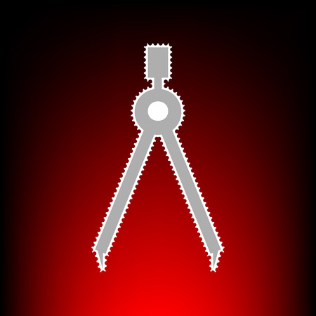 Divider simple sign. Postage stamp or old photo style on red-black gradient background.のイラスト素材
