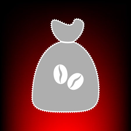 Coffee bag Icon. Coffee bag Vector. Coffee bag Icon Button. Postage stamp or old photo style on red-black gradient background.のイラスト素材