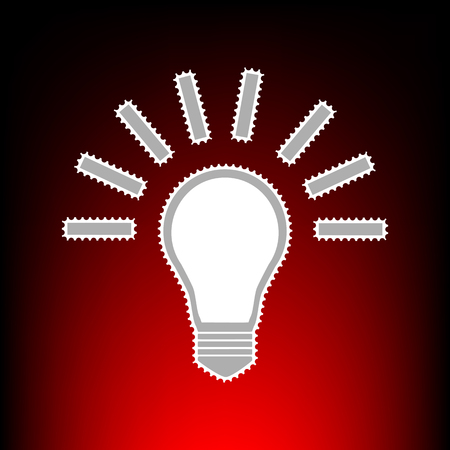 Light lamp sign. Postage stamp or old photo style on red-black gradient background.のイラスト素材