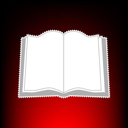 Book sign. Postage stamp or old photo style on red-black gradient background.のイラスト素材