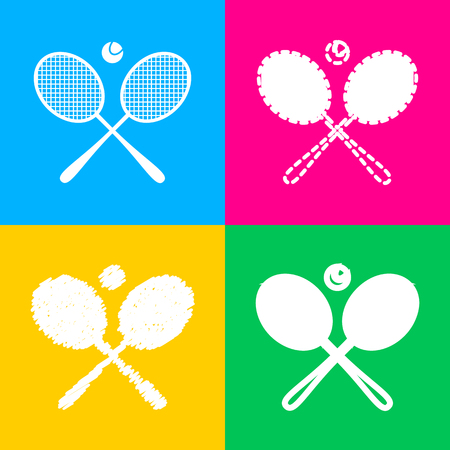 Tennis rackets silhouetteのイラスト素材