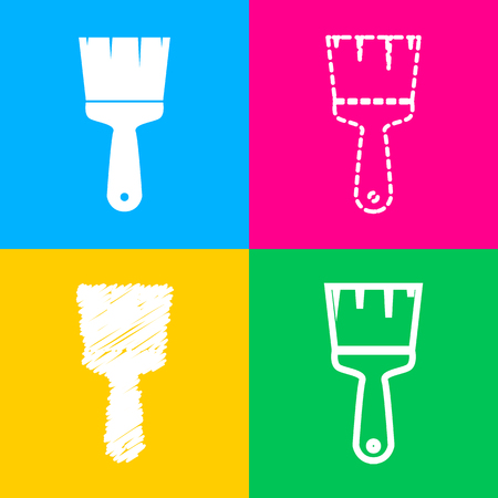 Brush sign illustration. Flat style black icon on white.のイラスト素材