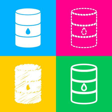 Oil barrel sign. Flat style black icon on white.のイラスト素材