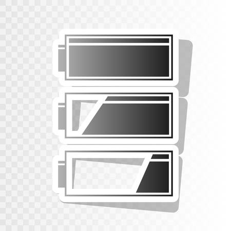 Set of battery charge level indicators. Vector. New year blackish icon on transparent background with transition.のイラスト素材