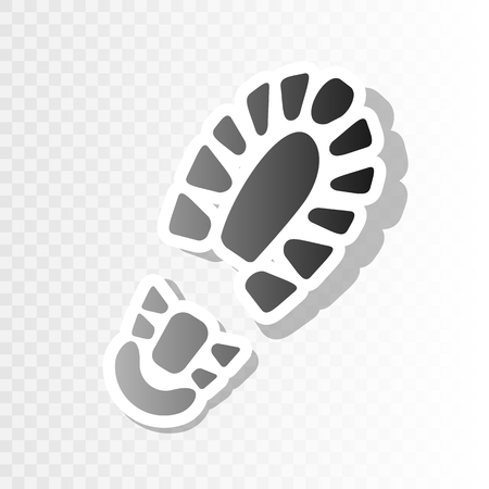 Footprint boot sign. Vector. New year blackish icon on transparent background with transition.のイラスト素材