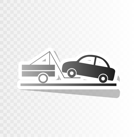 Tow truck sign. Vector. New year blackish icon on transparent background with transition.のイラスト素材