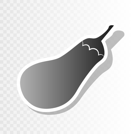 Eggplant sign. Salad ingredient. Healthy vegetable. Vector. New year blackish icon on transparent background with transition.のイラスト素材