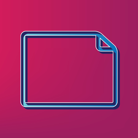 Horizontal document sign illustration. Vector. Blue 3d printed icon on magenta background.のイラスト素材