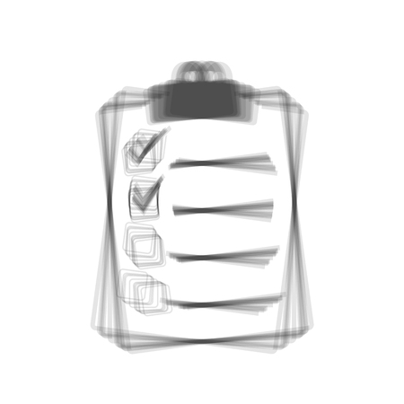 Checklist sign illustration. Vector. Gray icon shaked at white background.のイラスト素材