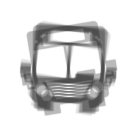 Bus sign illustration. Vector. Gray icon shaked at white background.のイラスト素材