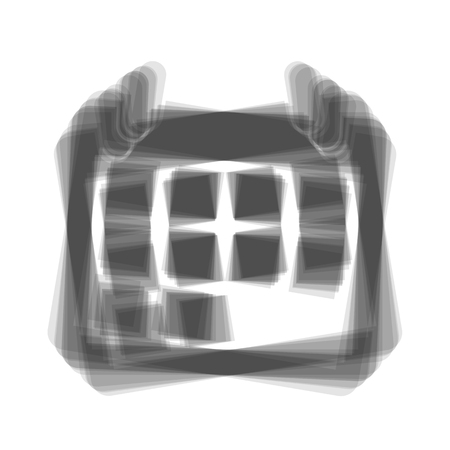 Calendar sign illustration. Vector. Gray icon shaked at white background.のイラスト素材