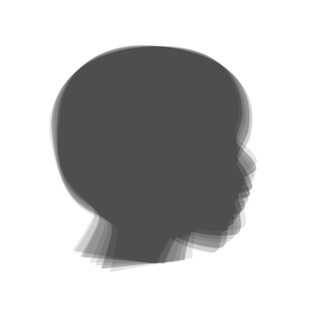 People head sign. Vector. Gray icon shaked at white background.のイラスト素材