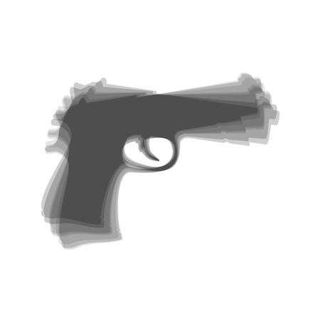 Gun sign illustration. Vector. Gray icon shaked at white background.のイラスト素材