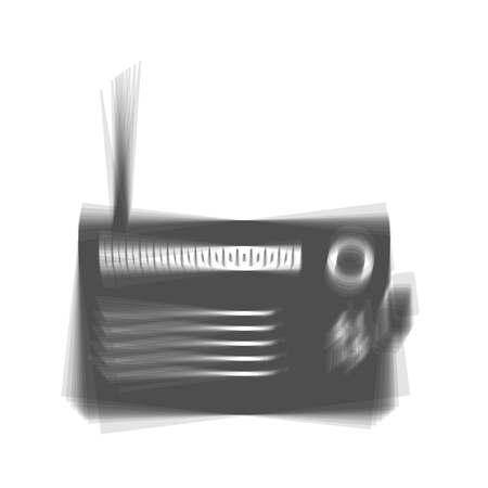 Radio sign illustration. Vector. Gray icon shaked at white background.のイラスト素材