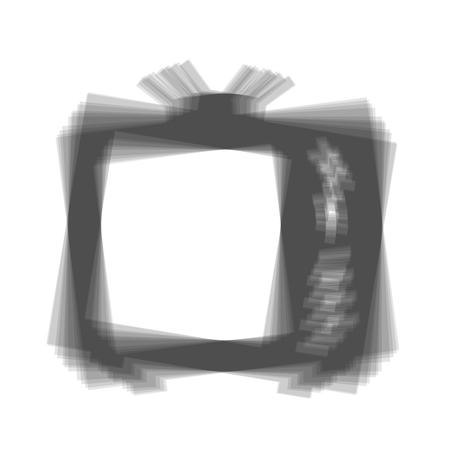 TV sign illustration. Vector. Gray icon shaked at white background.のイラスト素材