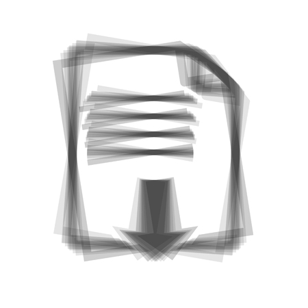 File download sign. Vector. Gray icon shaked at white background.のイラスト素材