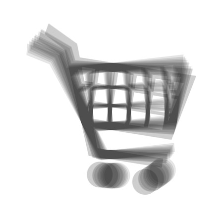 Shopping cart sign. Vector. Gray icon shaked at white background.のイラスト素材